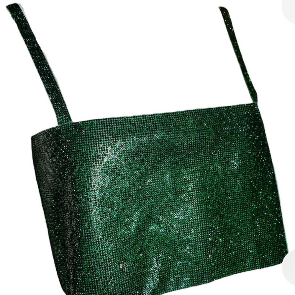 12th Tribe Shimmering Green Crop Top